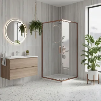 Cabina de dus Rea City 80x80 cm Copper Brush imagine