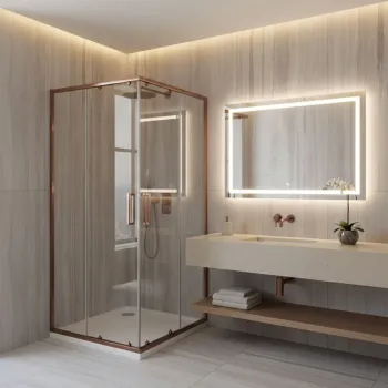 Cabina de dus Rea City 90x90 Brush Copper imagine