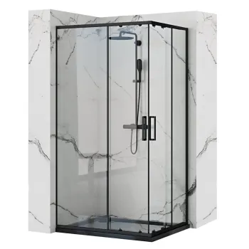Cabina de dus Rea Punto negru 80x100 cm imagine