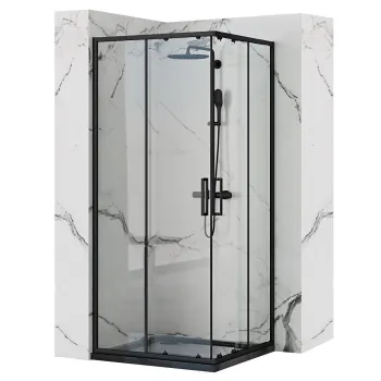 Cabina de dus Rea Punto negru 90x90 cm imagine