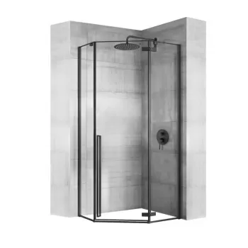 Cabina dus Diamond negru - 80x80 cm imagine