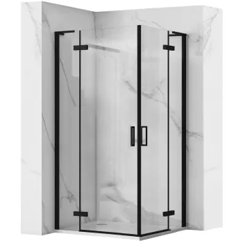Cabina dus Hugo Double negru 80x80 cm imagine
