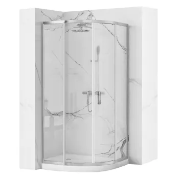 Cabina dus REA Look Chrome 80x80 + Cada de dus Look White imagine