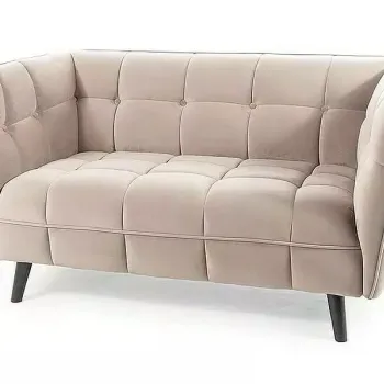 Canapea Castello 2 velvet bej Blu28/wenge imagine