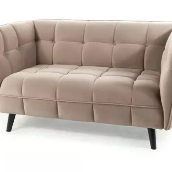 Canapea Castello 2 velvet bej inchis/wenge Blu40 imagine