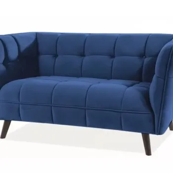 Canapea Castello 2 velvet bleumarin/wenge Blu86 imagine