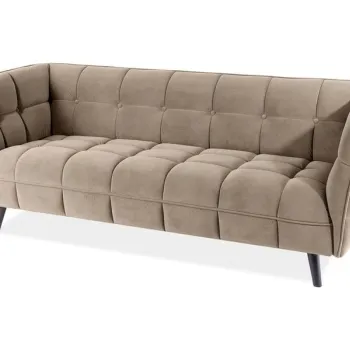 Canapea Castello 3 velvet bej inchis/wenge Blu40 imagine