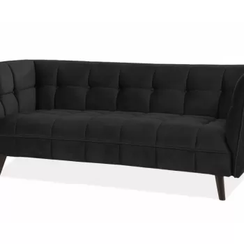 Canapea Castello 3 velvet negru Blu19/wenge imagine