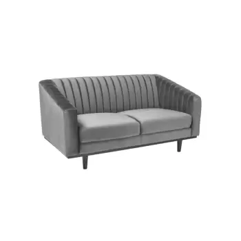 Canapea catifea Asprey 2 gri - H 78 cm imagine