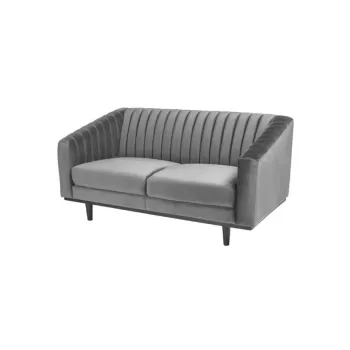 Canapea catifea Asprey 2 gri - H 78 cm imagine