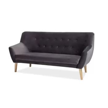 Canapea catifea Nordic 3 gri Blu14 - H 90 cm imagine