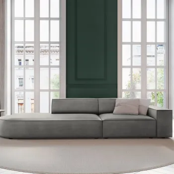 Canapea deschisa pe o parte rotunjita 3 locuri Jodie catifea imagine