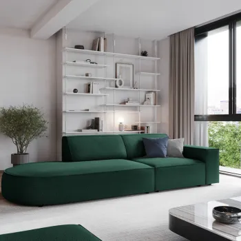 Canapea deschisa pe o parte rotunjita 3 locuri Jodie stofa imagine