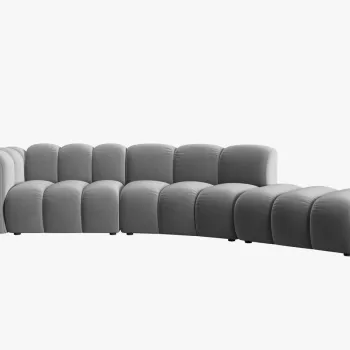 Canapea deschisa rotunjita 5 locuri Lupine catifea Salvador imagine