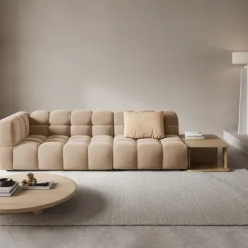 Canapea deschisa Sky 4 locuri catifea + masuta de cafea imagine