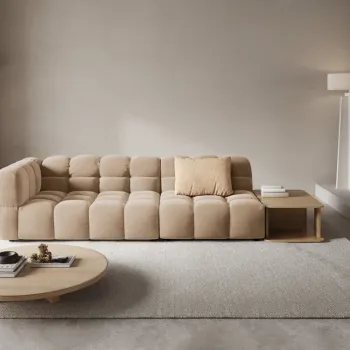 Canapea deschisa Sky 4 locuri catifea + masuta de cafea imagine