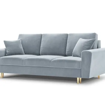 Canapea extensibila Kyoto 3 locuri catifea picioare aurii imagine