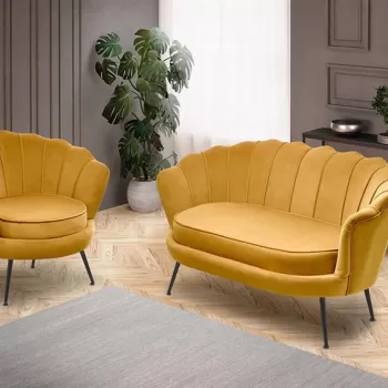 Canapea fixa Amorinito XL 2 velvet mustariu imagine