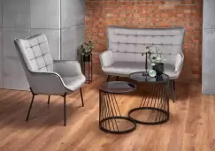 Canapea fixa tapitata Castel XL Gri - L129 x l99 x h100 cm imagine