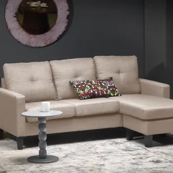 Canapea Gerson cu taburet bej imagine