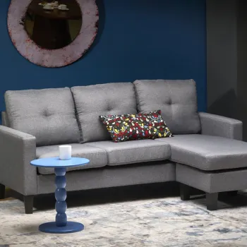 Canapea Gerson cu taburet gri imagine