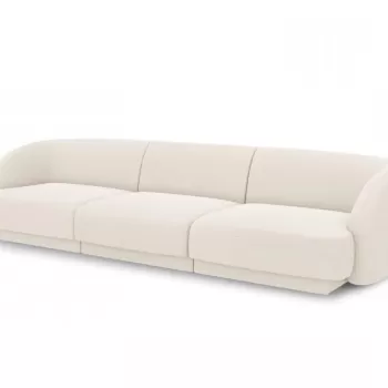 Canapea modulara Miley 3 locuri plusata bej deschis imagine