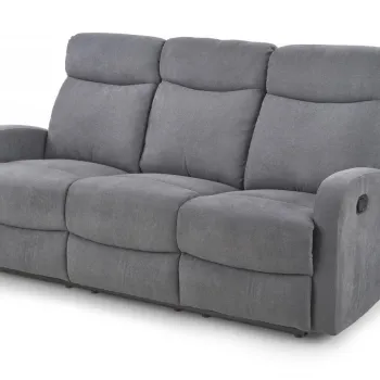 Canapea recliner Oslo 3S stofa gri inchis H100 cm imagine