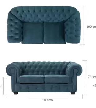 Canapea stofa 2 locuri MANCHESTER - L 180 x l100 x h74 cm imagine