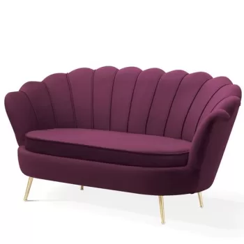 Canapea tapitata Muscle burgundy - H82 cm imagine