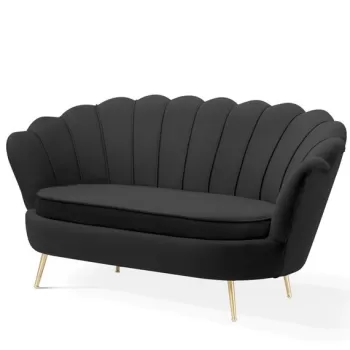 Canapea tapitata Muscle neagra - H82 cm imagine