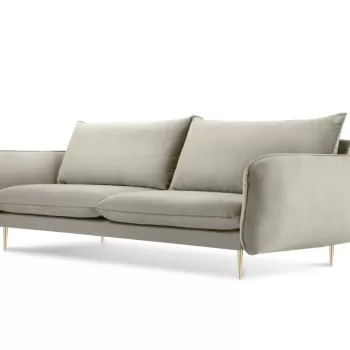 Canapea tapitata Vienna 3 locuri catifea/picioare gold - L200 x l92 x h95 imagine