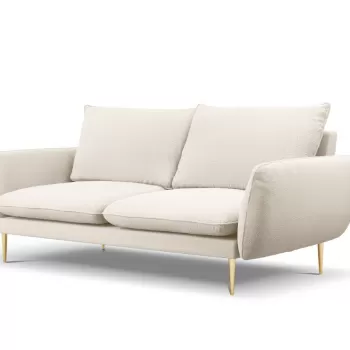 Canapea tapitata Vienna 3 locuri plusat/picioare gold - L200 x l92 x h95 imagine