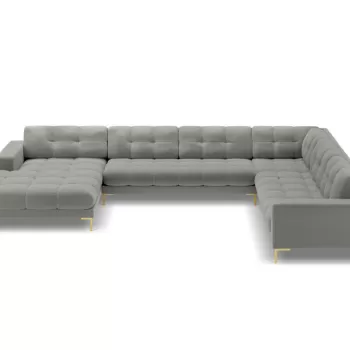 Coltar 7 locuri Bali U tapitat/picioare gold - L327 x l256 x h75 imagine