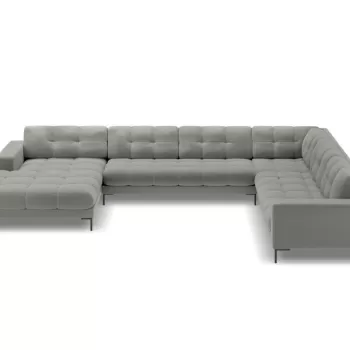 Coltar 7 locuri Bali U tapitat/picioare negre - L327 x l256 x h75 imagine