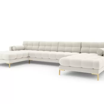 Coltar 7 locuri tapitat Bali picioare gold - L383 x l185 x h75 imagine