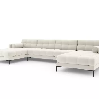 Coltar 7 locuri tapitat Bali picioare negre - L383 x l185 x h75 imagine