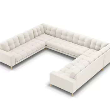 Coltar 9 locuri Bali tapitat/picioare gold - L327 x l256 x h75 imagine