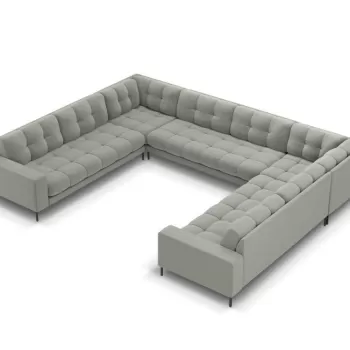 Coltar 9 locuri Bali tapitat/picioare negre - L327 x l256 x h75 imagine