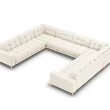 Coltar 9 locuri Bali velvet/picioare gold - L327 x l256 x h75 imagine