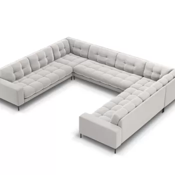 Coltar 9 locuri Bali velvet/picioare negre - L327 x l256 x h75 imagine