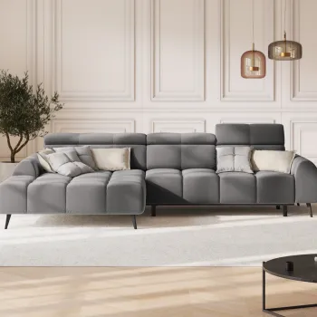 Coltar cu reglaj electric 5 locuri Alyse catifea L295 cm imagine