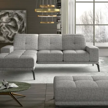 Coltar cu tetiere reglabile Torrense pe dreapta + taburet Berlin 01 imagine