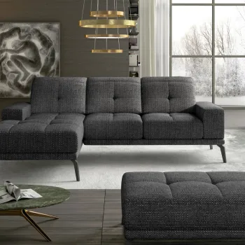 Coltar cu tetiere reglabile Torrense pe dreapta + taburet Berlin 02 imagine