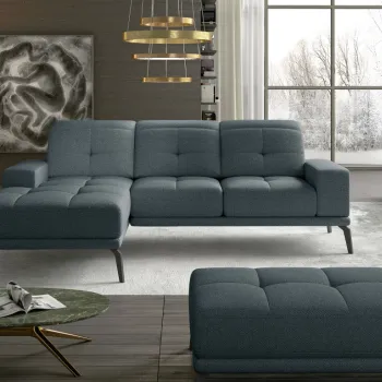 Coltar cu tetiere reglabile Torrense pe dreapta + taburet Grande 75 imagine