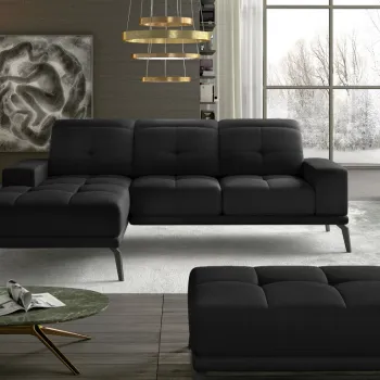 Coltar cu tetiere reglabile Torrense pe dreapta + taburet Matvelvet 99 imagine