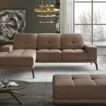 Coltar cu tetiere reglabile Torrense pe dreapta + taburet Monolith 09 imagine