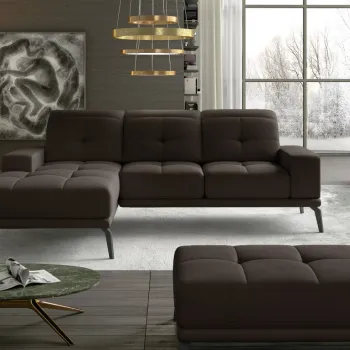 Coltar cu tetiere reglabile Torrense pe dreapta + taburet Monolith 29 imagine