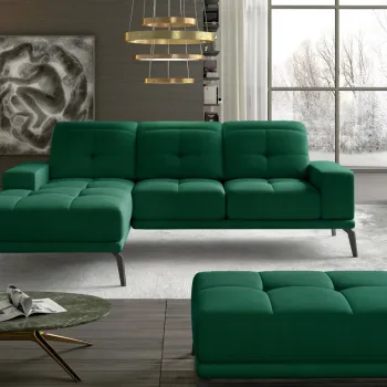 Coltar cu tetiere reglabile Torrense pe dreapta + taburet Monolith 37 imagine