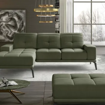 Coltar cu tetiere reglabile Torrense pe dreapta + taburet Monolith 38 imagine