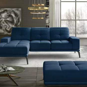 Coltar cu tetiere reglabile Torrense pe dreapta + taburet Monolith 77 imagine